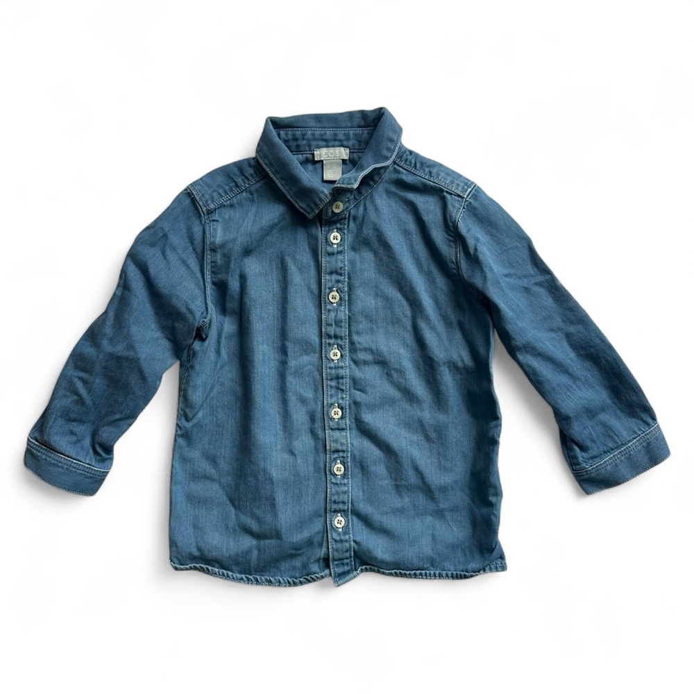 COS Kids Chambray Button Down Shirt Blue Size 1-2Y Minimal Classic